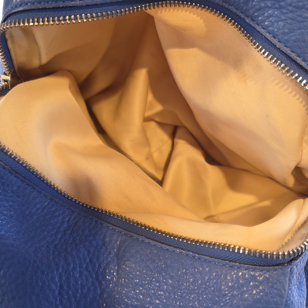 Coach Blue Pebbled Leather Hobo Bag - Picture 12 of 13